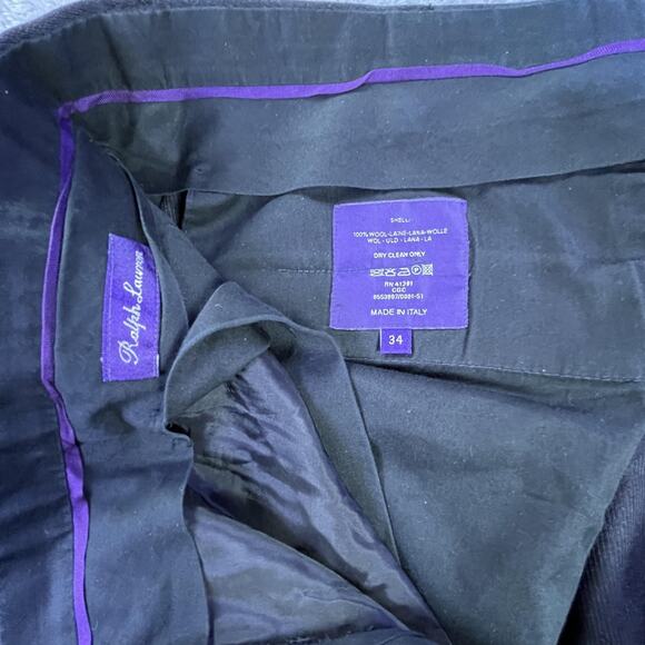 Ralph Lauren Purple Label Pants Mens 34 Gray Wool Dress Flat Front Made Italy - Picture 2 of 15